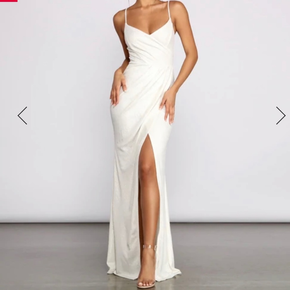 Ivory dress with beautiful shimmery stretchy fabric